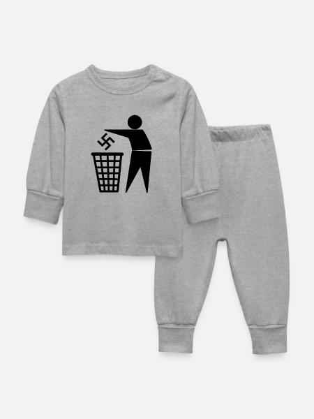 Antifa - Baby Schlafanzug - Grau meliert