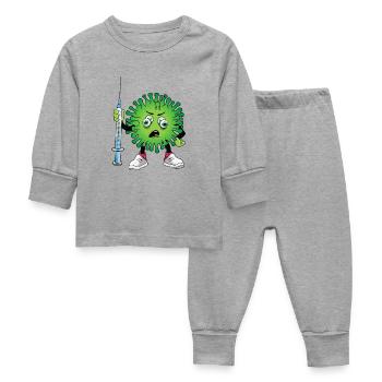 Virus with syringe - Baby Sleepsuit - heather grey - Front