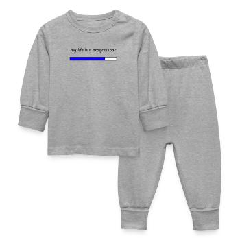 my life is a progressbar - Baby Schlafanzug - Grau meliert - Vorne