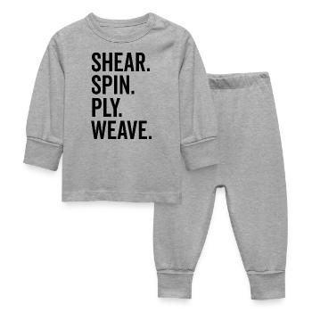 Cisaillement Spin Ply Weave - Pyjama Bébé - gris chiné - Devant