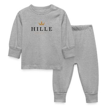 Logo original de la famille Hille - Pyjama Bébé - gris chiné - Devant