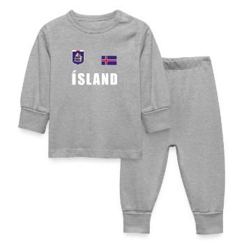 Maillot de football islandais T-shirt Jersey Fan Fan - Pyjama Bébé - gris chiné - Devant