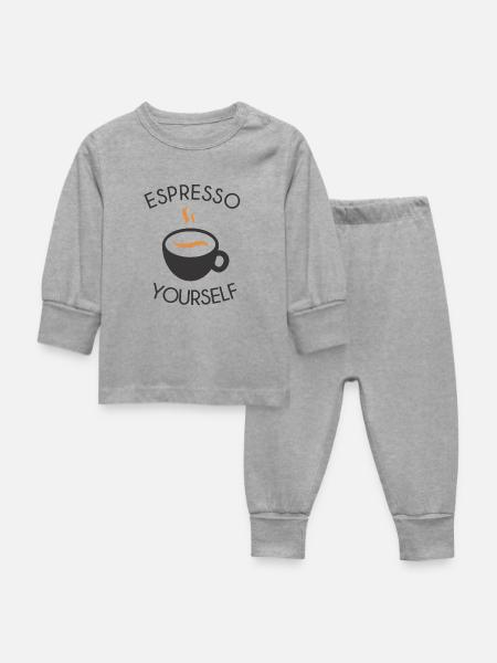 Espresso yourself - Baby Schlafanzug - Grau meliert