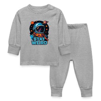Stay Weird Astronaut – Conception cosmique de l’espace extra-atmosphérique - Pyjama Bébé - gris chiné - Devant