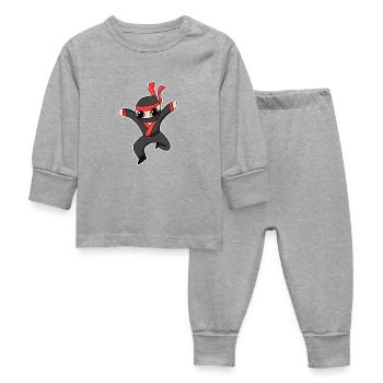 Ninja - Baby Sleepsuit - heather grey - Front