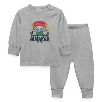 Level Up To Husband Est. 2023 Gaming Gamer - Pyjama Bébé - gris chiné - Devant