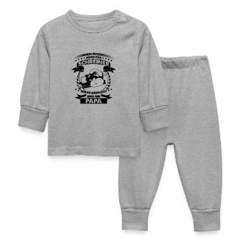 Schreiner Papa Sprüche - Baby Schlafanzug - Grau meliert - Vorne