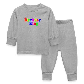 Birthday king - Pyjama Bébé - gris chiné - Devant