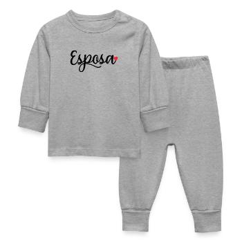 Esposa Cute Wife To Be Bride Couple Wedding Gift - Baby Sleepsuit - heather grey - Front