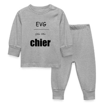 EVG ca va chier - Pyjama Bébé - gris chiné - Devant