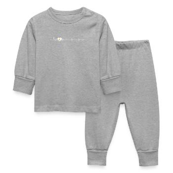 Oiseau dans le cœur de pouls - Pyjama Bébé - gris chiné - Devant