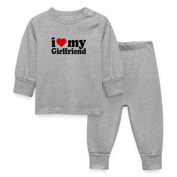 I love my girlfriend - Pyjama Bébé - gris chiné - Devant