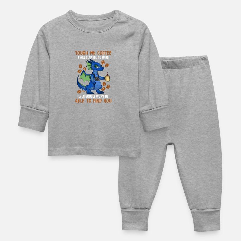 Dictons amusants sur le café - Café - Pyjama Bébé - gris chiné