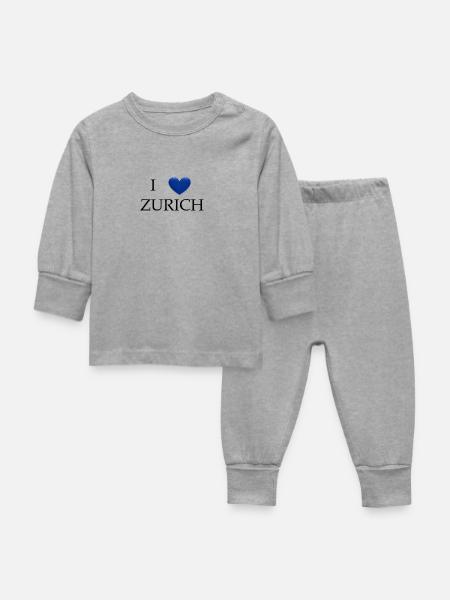 Zurich - Baby Schlafanzug - Grau meliert