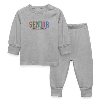 Cadeau de fête de remise des diplômes rétro de la classe senior de 2023 - Pyjama Bébé - gris chiné - Devant