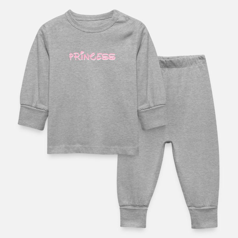 Princess Two - Baby Sleepsuit - heather grey