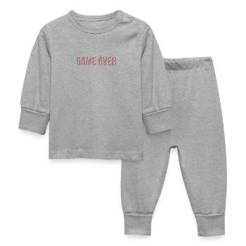 Gaming Game Over grunge frame red - Baby Sleepsuit - heather grey - Front