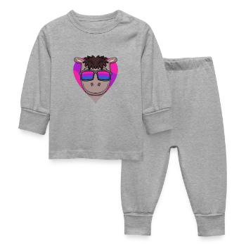 Cadeau de cheval bisexuel - Pyjama Bébé - gris chiné - Devant