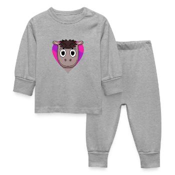 Cadeau de cheval bisexuel - Pyjama Bébé - gris chiné - Devant