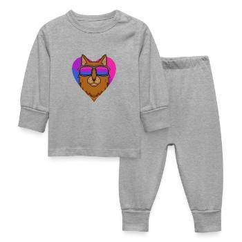 Cadeau de chat somalien bisexuel - Pyjama Bébé - gris chiné - Devant