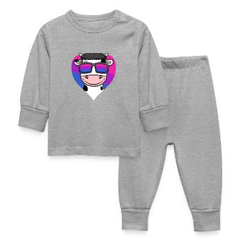 Cadeau de vache bisexuelle - Pyjama Bébé - gris chiné - Devant