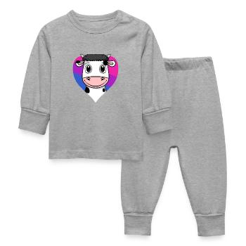 Cadeau de vache bisexuelle - Pyjama Bébé - gris chiné - Devant