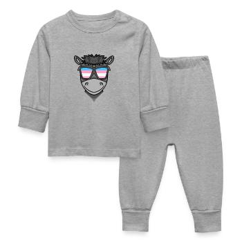 Transgender Transsexual Donkey Gift - Baby Sleepsuit - heather grey - Front