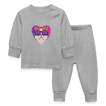 Bisexual Exotic Shorthair Cat Cat Gift - Baby Sleepsuit - heather grey - Front