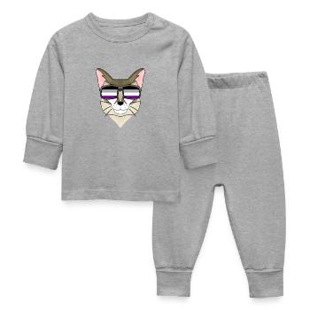 Asexuel Lgbt Singapura Chat Asexualité - Pyjama Bébé - gris chiné - Devant