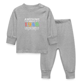 1948 - Born 1948 - Fantastic since 1948 - Baby Sleepsuit - heather grey - Front