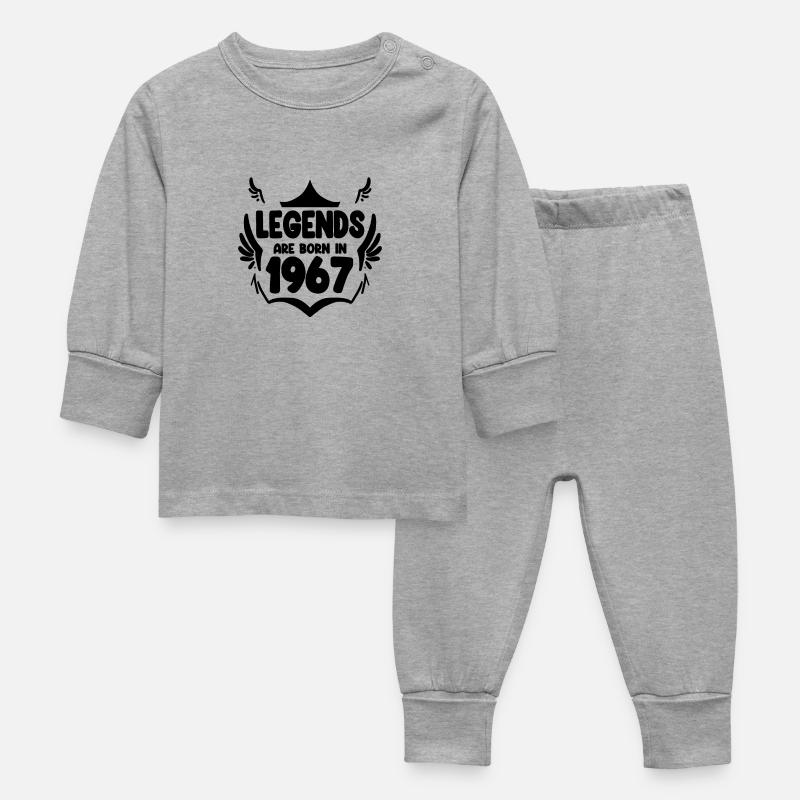 1967 - Né en 1967 - Pyjama Bébé - gris chiné