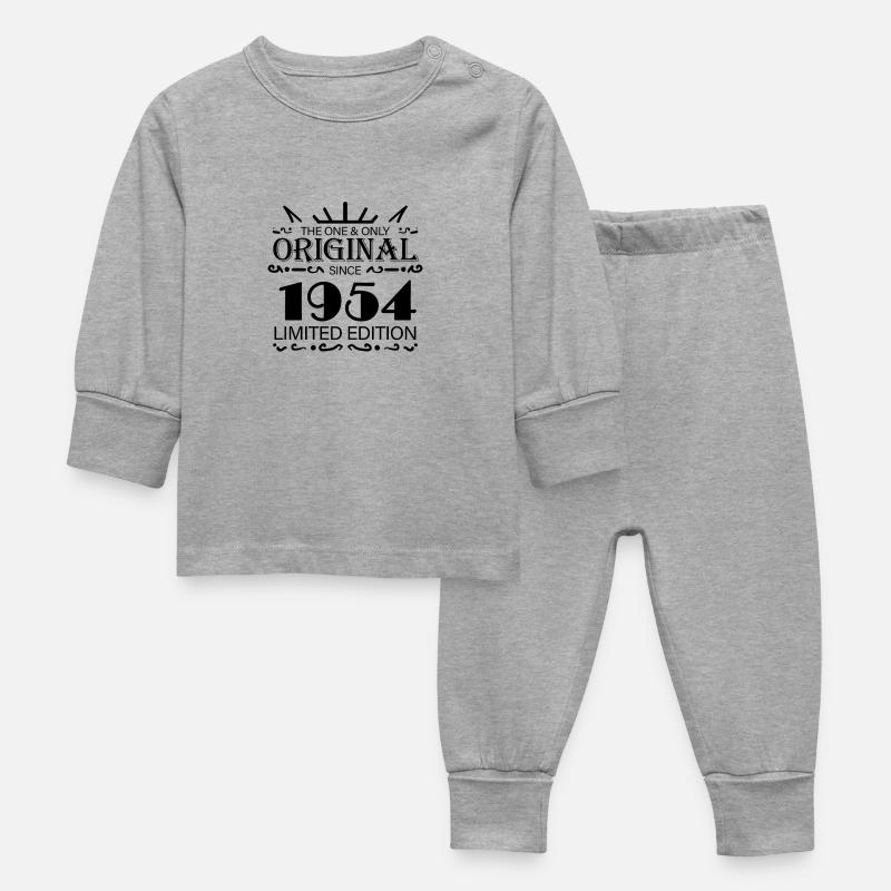 1954 - Année de construction 1954 - Né en 1954 - Pyjama Bébé - gris chiné