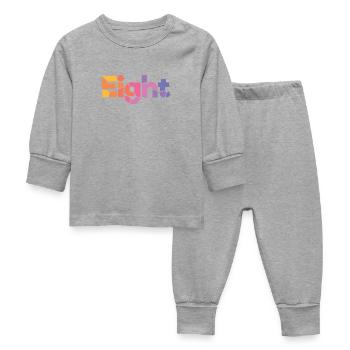 Huit - 8 ans anniversaire, 8 ans anniversaire - Pyjama Bébé - gris chiné - Devant