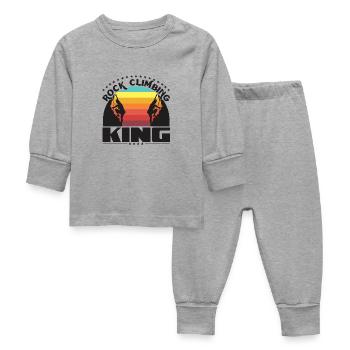 Rock Climbing King - Baby Sleepsuit - heather grey - Front