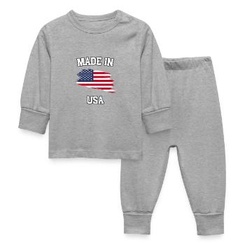 Fabriqué aux États-Unis - Pyjama Bébé - gris chiné - Devant