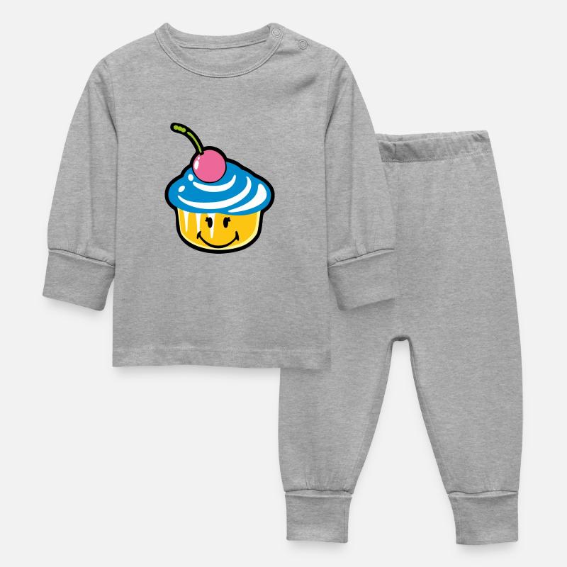 Smiley Kawaii Cupcake - Pigiama per neonati - grigio melange