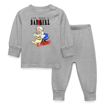 Excited Xmas Gnome (Girl) - Baby Sleepsuit - heather grey - Front