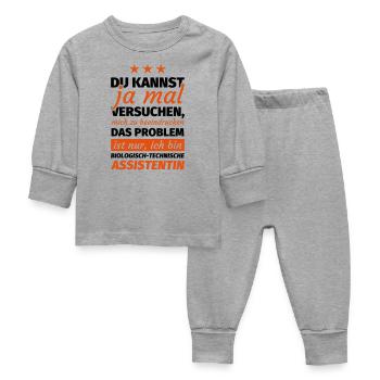 Biologisch-technische Assistentin - Baby Schlafanzug - Grau meliert - Vorne