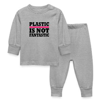 Plastic is not fantastic - Baby Schlafanzug - Grau meliert - Vorne