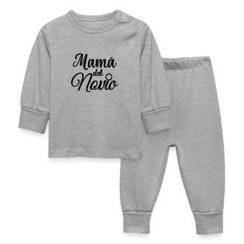 Mama del Novio Groom's Mother Wedding Gift - Baby Sleepsuit - heather grey - Front