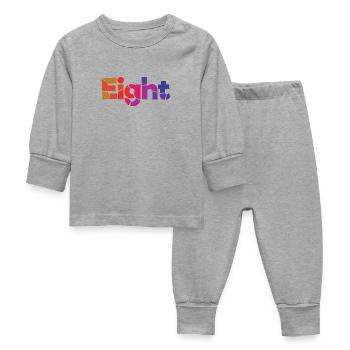 Huit - 8 ans anniversaire, 8 ans anniversaire - Pyjama Bébé - gris chiné - Devant