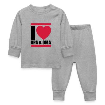 opa_oma_f2 - Pyjama Bébé - gris chiné - Devant