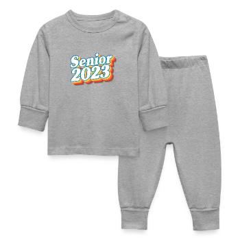 Cadeau de fête de remise des diplômes rétro de la classe senior de 2023 - Pyjama Bébé - gris chiné - Devant