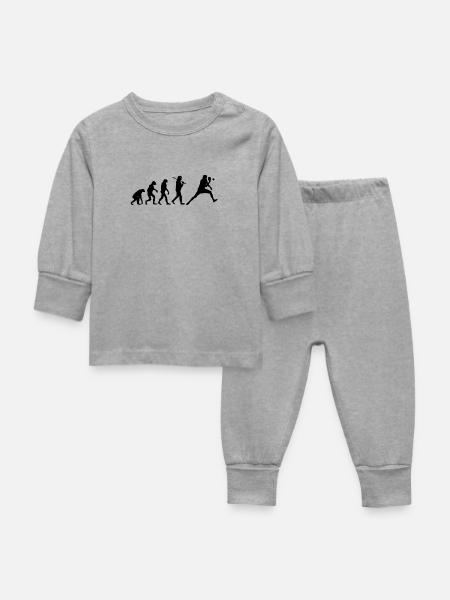Tischtennis - Baby Schlafanzug - Grau meliert