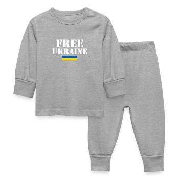 Free ukraine - Baby Sleepsuit - heather grey - Front