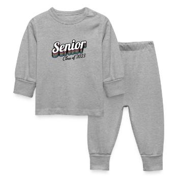 Senior Class Of 2023 Retro Graduation Party Gift - Baby Sleepsuit - heather grey - Front