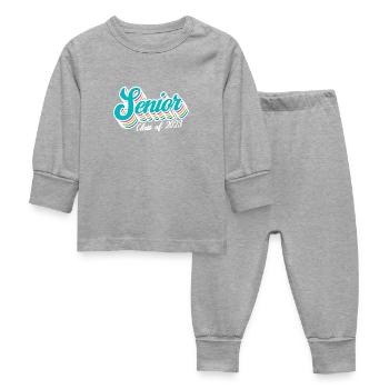Cadeau de fête de remise des diplômes rétro de la classe senior de 2023 - Pyjama Bébé - gris chiné - Devant