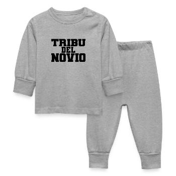 Tribu del Novio Groom's Tribe Wedding Groomsmen - Baby Sleepsuit - heather grey - Front