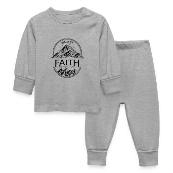 walk by faith not by sight - Baby Schlafanzug - Grau meliert - Vorne