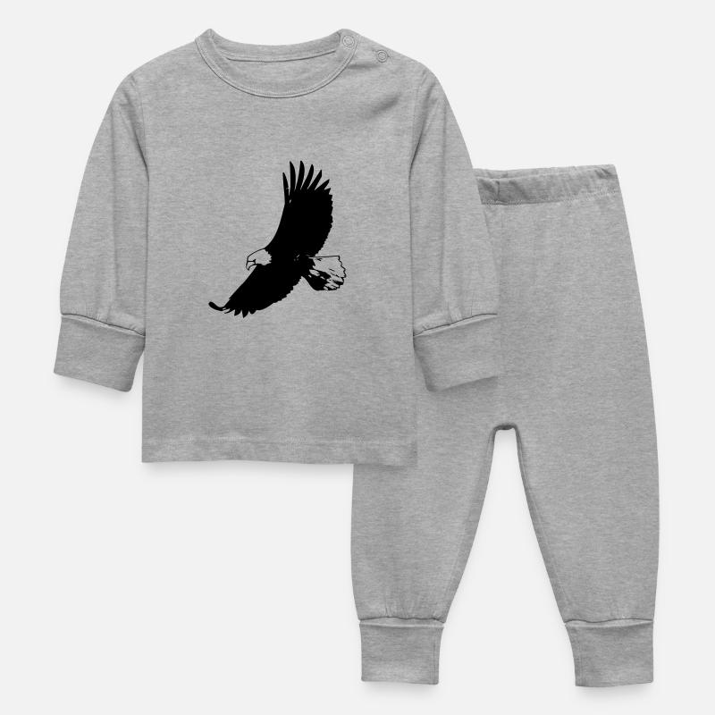 adler - Baby Schlafanzug - Grau meliert